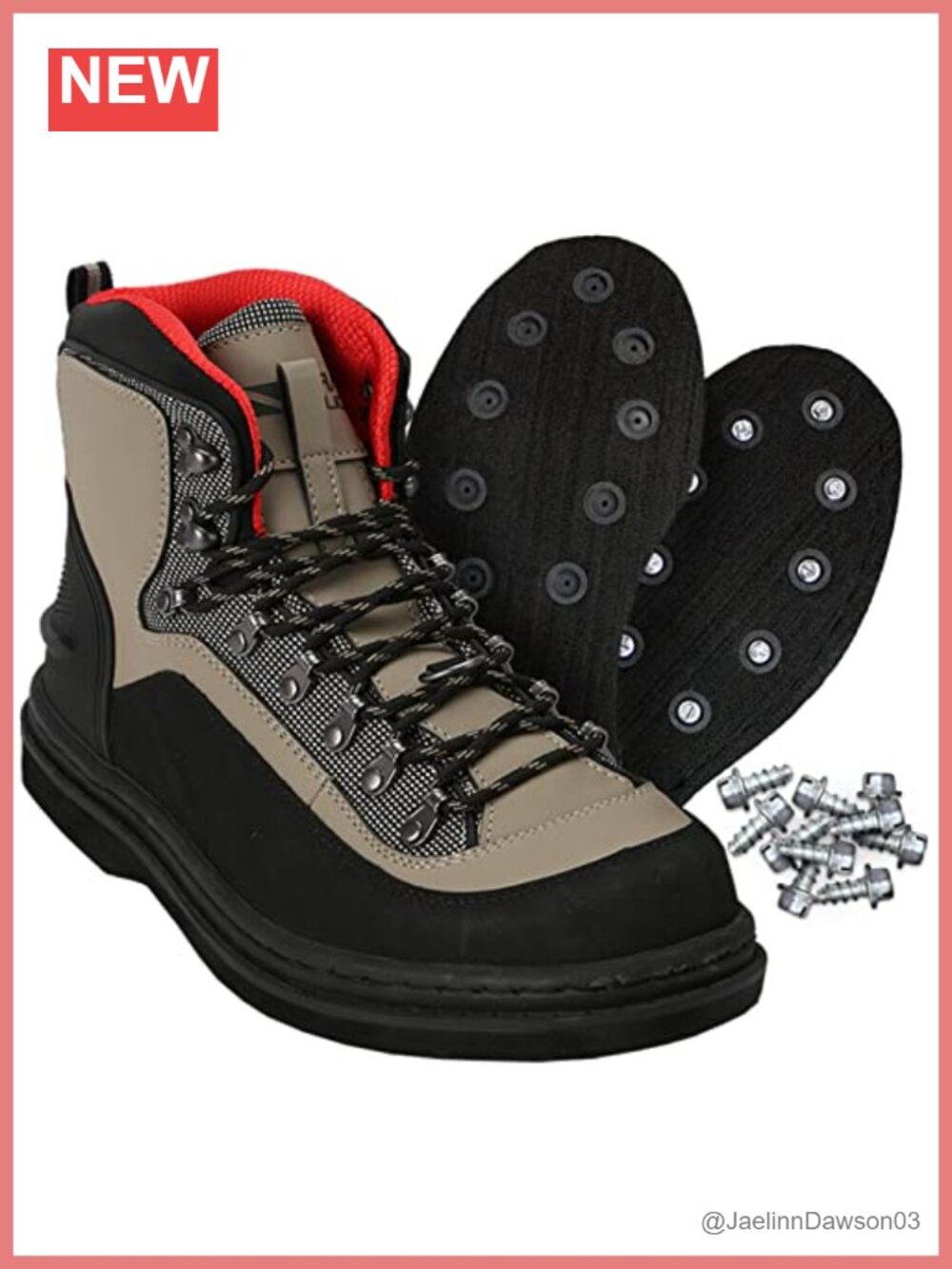 Felt Wading Boot with Metal Studs and Rubber Bottom